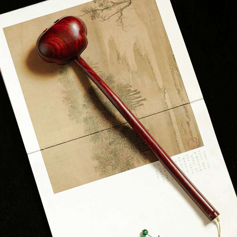 小叶紫檀如意摆件手把件木制灵芝实木红木痒痒挠木雕手持中式礼品