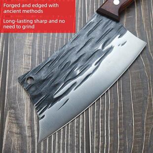锋利的菜刀锰钢锻造菜刀家用切片刀中国厨师切肉刀商用切骨刀