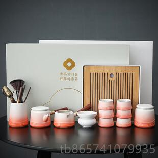 正品 茶杯功夫泡茶 侧把壶茶套装 家用办新公室具会客轻奢高档壶中式