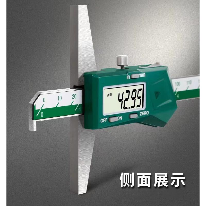 尺寸英文显示与挂钩数字显示深度尺1142-150单钩深度尺卡尺0-150
