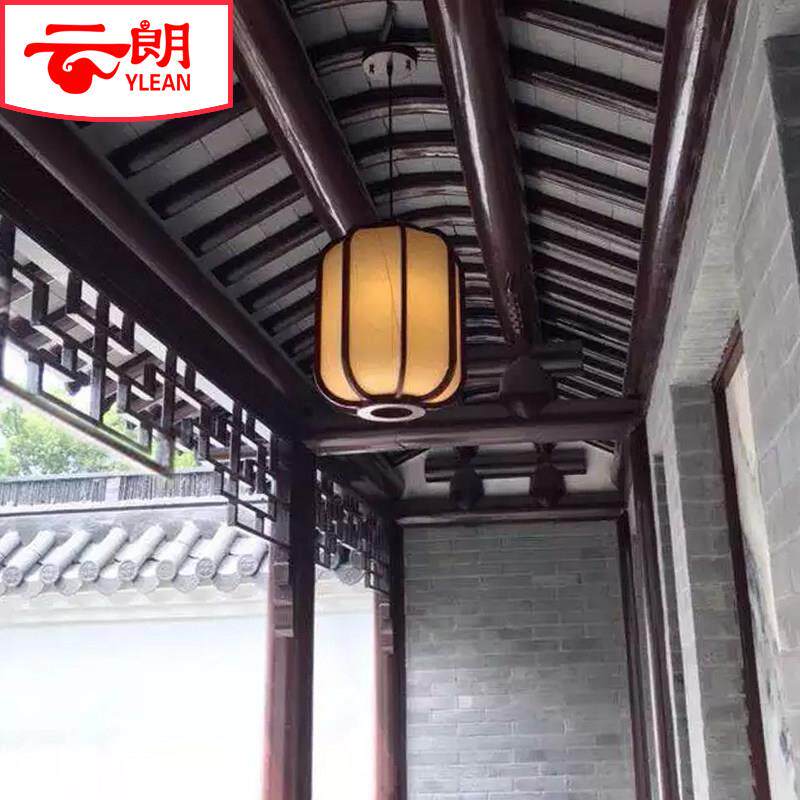 中式木艺仿古羊皮冬瓜灯笼阳台饭店发光户外防水广告装饰灯具吊灯