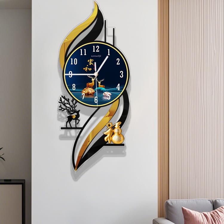 钟表挂钟客厅2025新款简约现代大气餐厅轻奢高级感钟石英钟挂墙表