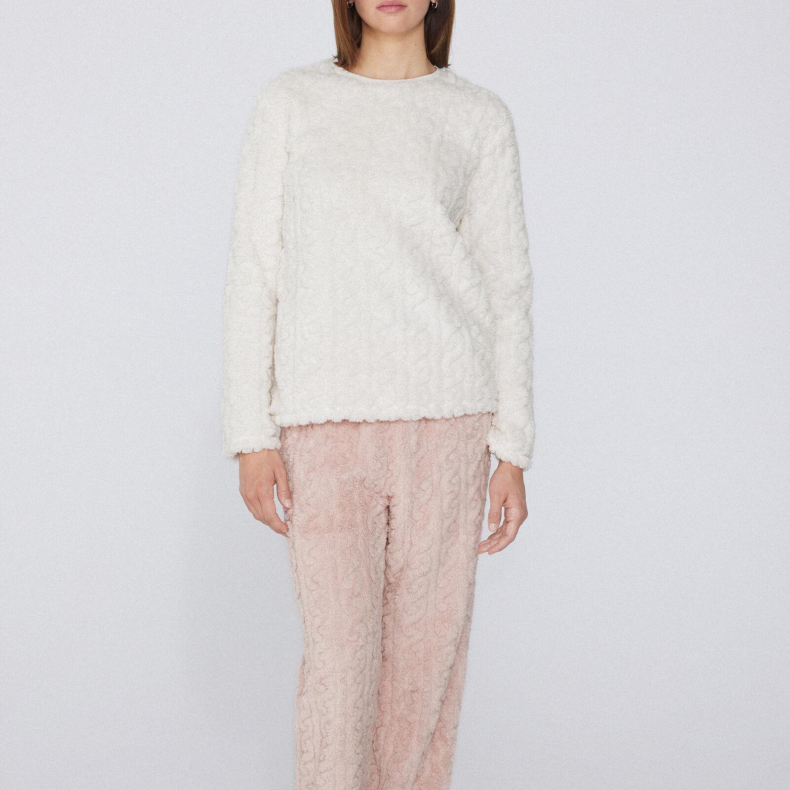 紫缀秋冬内衣保暖半边绒睡衣秋冬季珊瑚绒加绒保暖家居服睡衣