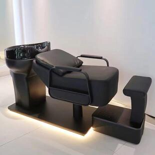 网红理发店洗发床发廊特种陶瓷深盆发廊冲水床半卧按摩床简单