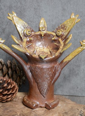 瓦猫云南大理丽江纯手工原创陶猫伴手礼摆件招财纳福开业送人礼品