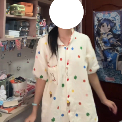 小兔子彩色家居服两件套可爱翻领短袖夏季波点套装睡衣2026