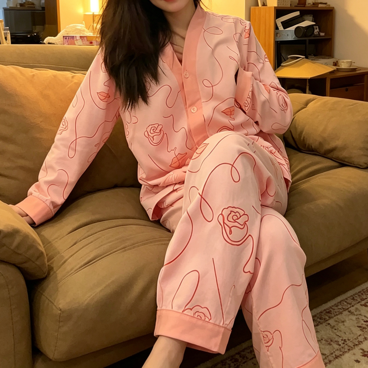 睡衣套装亲肤柔软长款孕妇月子家居服新款2026四季通用开衫