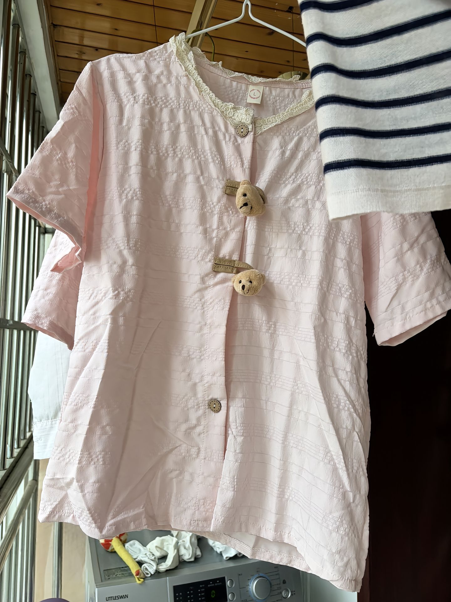 家居服套装短袖夏季亲肤透气圆领可爱粉色甜美少女睡衣带胸垫
