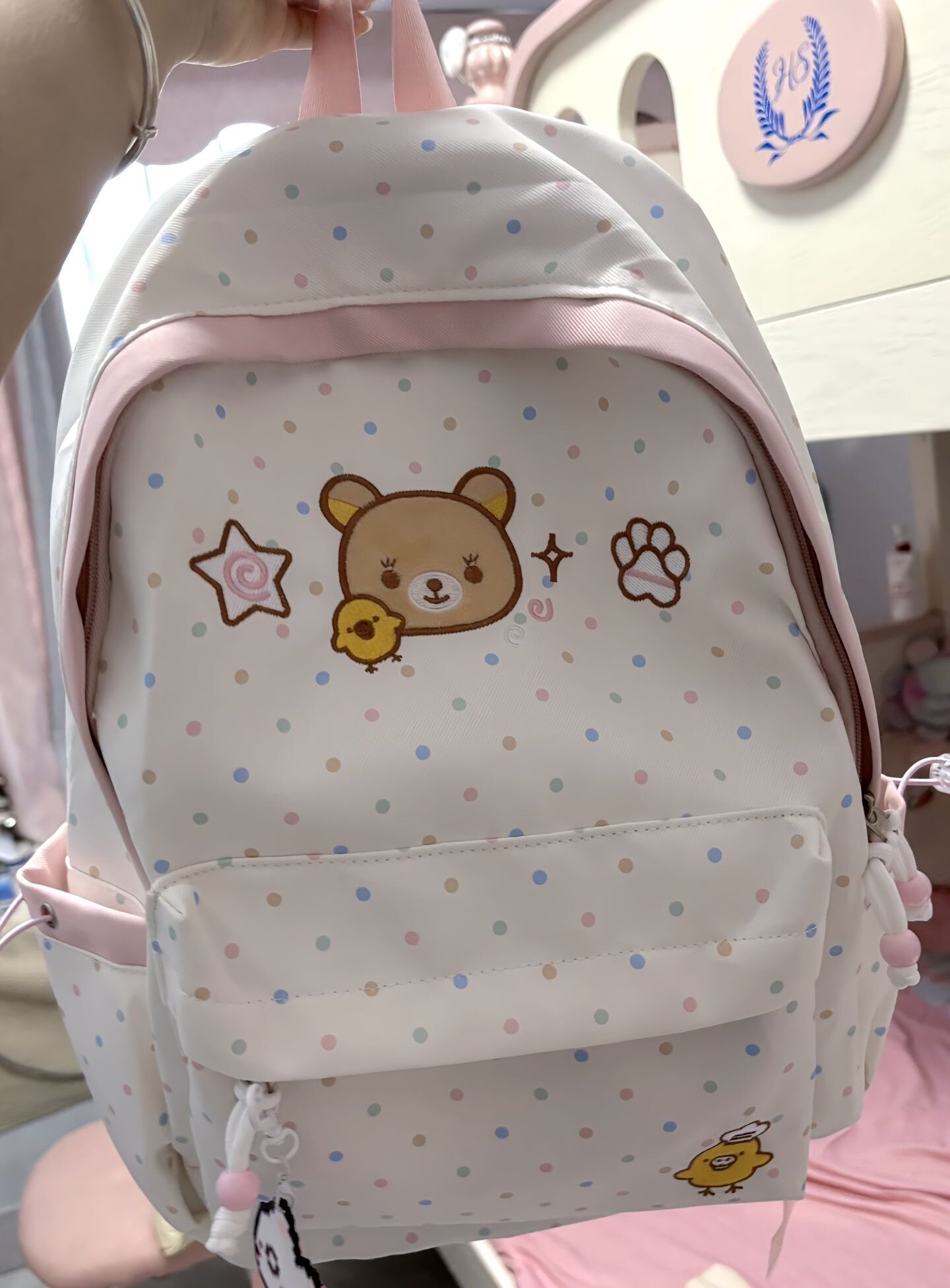 卡通高颜值软萌小熊书包女初高中小学生大容量双肩包百搭旅行背包