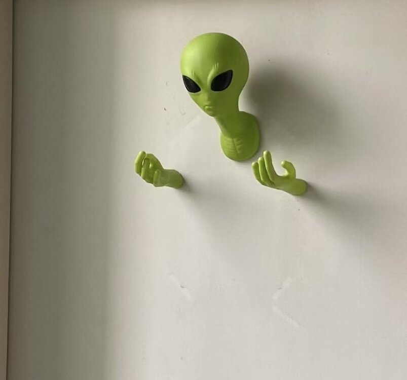 绿色外星人立体壁挂装饰品客厅卧室玄关墙壁搞怪造型家居道具