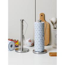 不锈钢厨房卷纸架台面立式纸巾支架叉腰大卷筒纸挂架保鲜膜收纳架