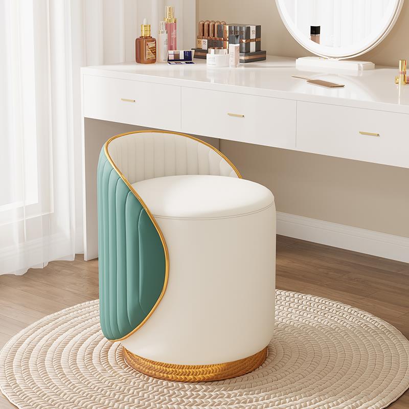 化妆椅女生卧室简约梳妆台椅子轻奢高级网红美甲凳子靠背圆凳家用