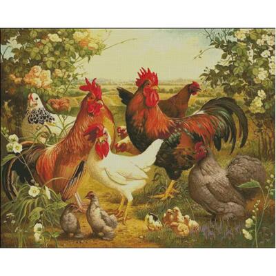 【ZZ7662-鸡群】十字绣2025新款客厅小格可爱动漫系列餐