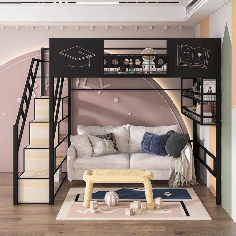 2024新款小户型床上床下桌多功能阁楼床铁艺高架床现代简约省空间,住宅家具,铁艺/钢木床,淘宝优惠券,粉丝福利购,淘宝优惠卷