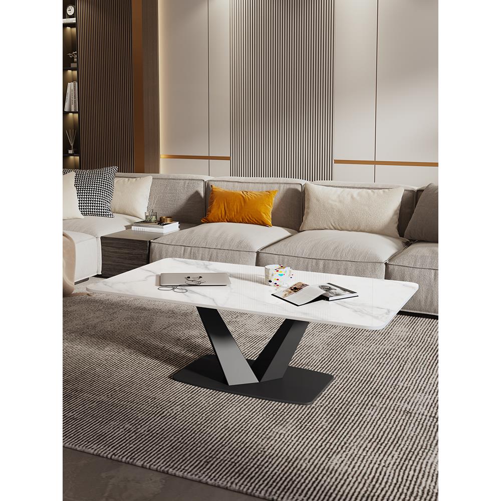 意式极简岩板茶几轻奢高级感客厅家用网红小户型现代简约沙发茶台