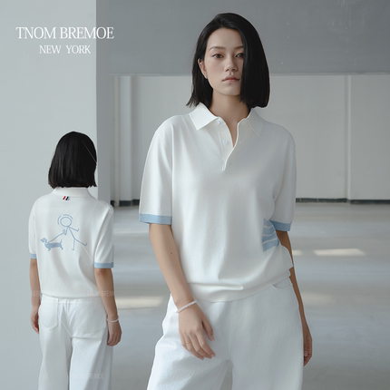 TNOM BREMOE TB夏季新款男女同款人牵狗高质量穿搭POLO商务风短袖