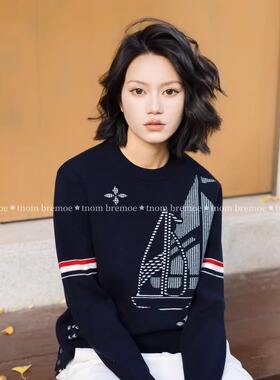 【TNOM BREMOE】男女同款秋冬季宽松男士帆船百搭毛衣针织衫
