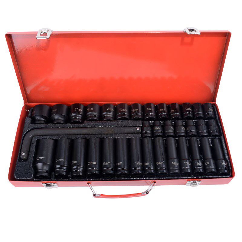 1/2寸3d5件气动套筒套装长短套筒组套风动套筒27PC 35PC小风炮套