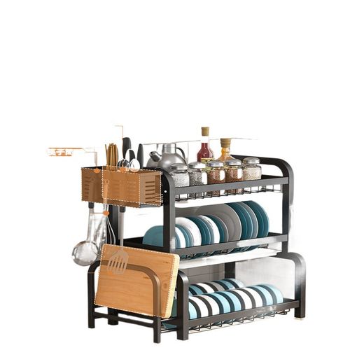 P8H厨房置物架碗架o新款盘碟收纳架沥水架家用多功能放碗架碗筷收