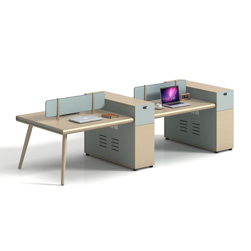 办公桌2人位员工电脑桌椅组合简约财I务办公室4人位屏风职员桌