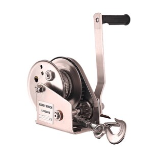 304绞盘1200磅1800磅26z00牵引带刹车绞盘双向自锁不锈钢手摇绞盘