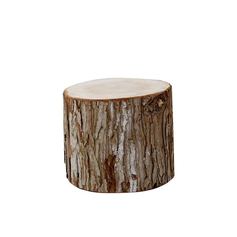 杉木实木墩带皮木桩圆柱木段实木墩子原木墩创意根雕Y茶几木底座
