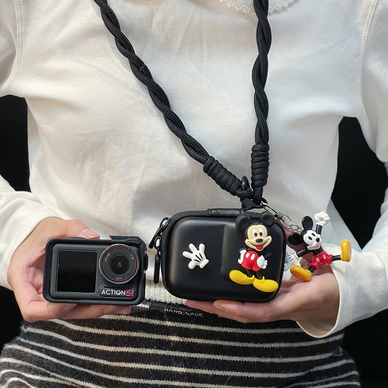 日韩米奇适用影石360AcePro2相机收纳包大疆Action3/4/5pro/6手绳