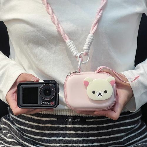 新款轻松熊适用影石360AcePro2相机收纳包大疆Action3/4/5pro/6女