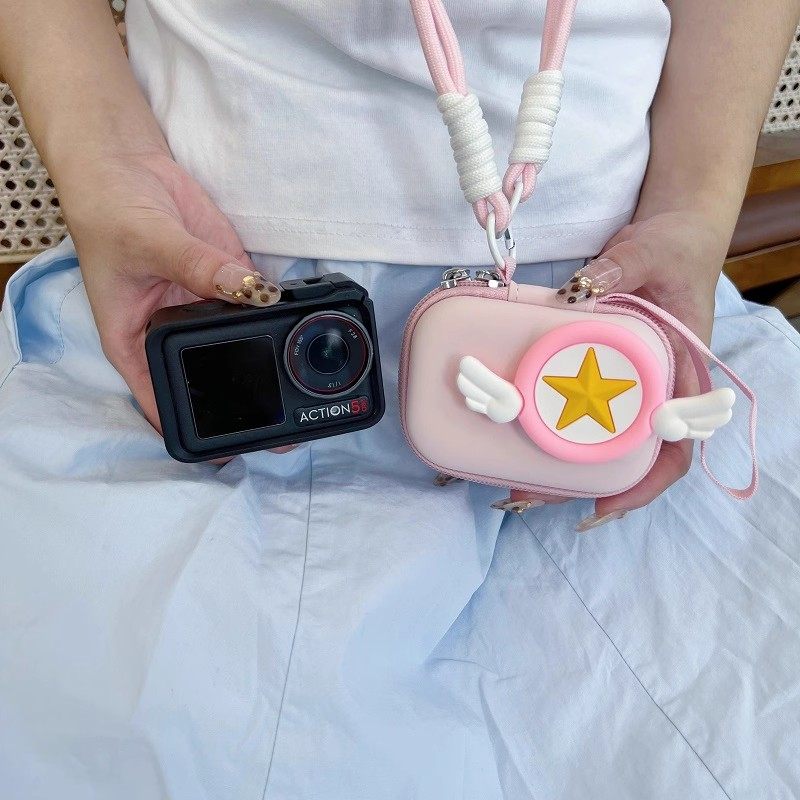 适用大疆action6/5pro/4/3收纳包便携影石360AcePro2美少女带挂绳