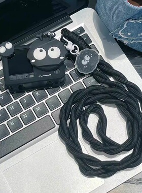 网红黑煤球适用大疆action6/5pro/4/3运动相机保护套软壳挂绳防刮