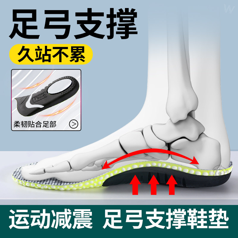 足弓支撑鞋垫2025男新款专业运动减震久站不累不塌陷篮球跑步女士