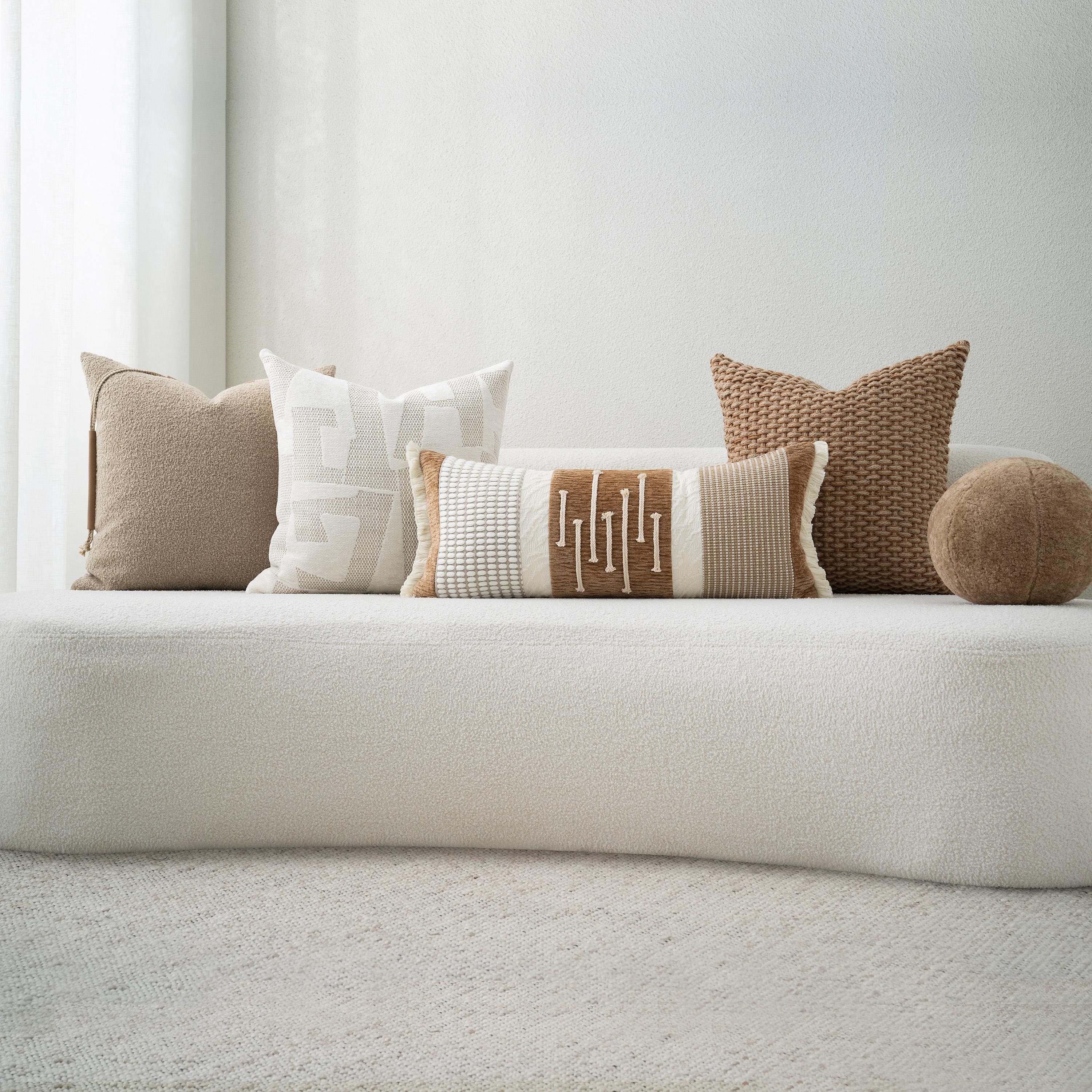 元熙壹品【侘寂风】米色沙发抱枕高级样板房民宿别墅轻奢靠枕腰枕