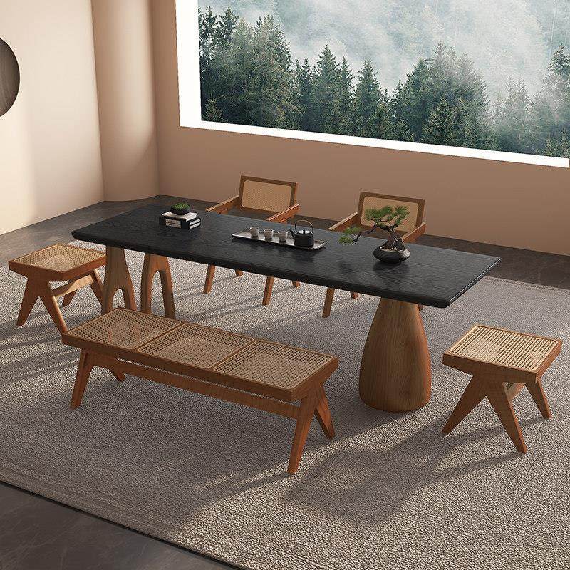 中古侘寂风实木茶桌椅组合设计师黑色餐桌茶台白蜡木胡桃木泡茶桌,住宅家具,家用茶台/茶桌,淘宝优惠券,粉丝福利购,淘宝优惠卷