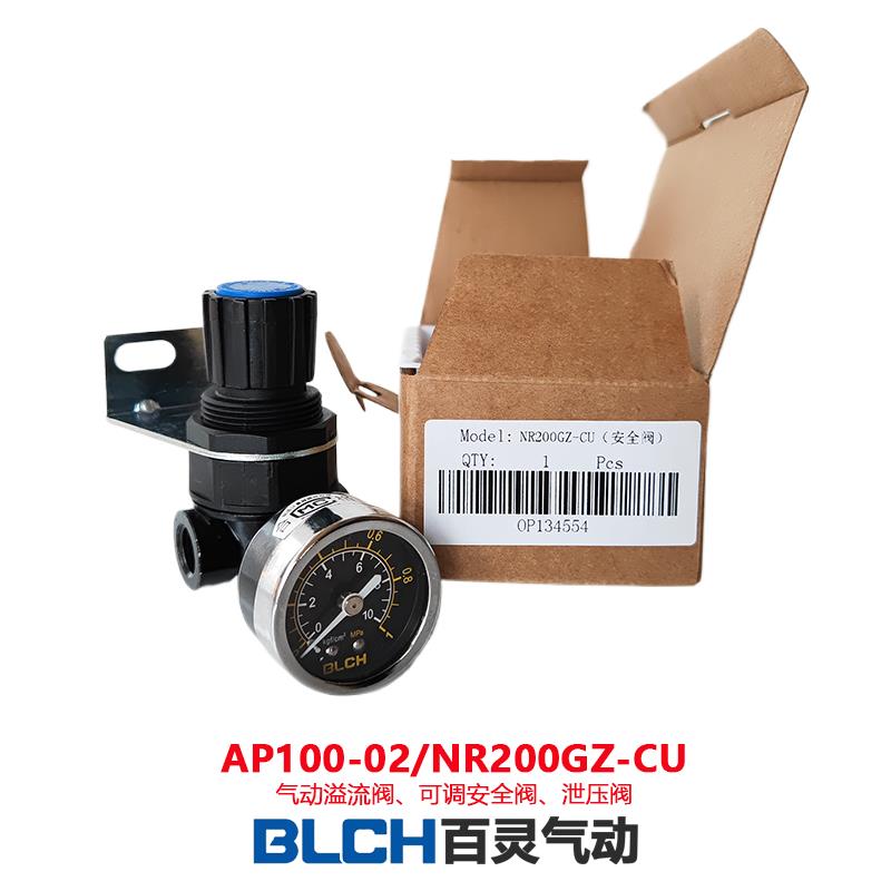 AP100-02气动溢流阀NR200GZ-CU可调安全阀泄压阀定值启动阀释放阀