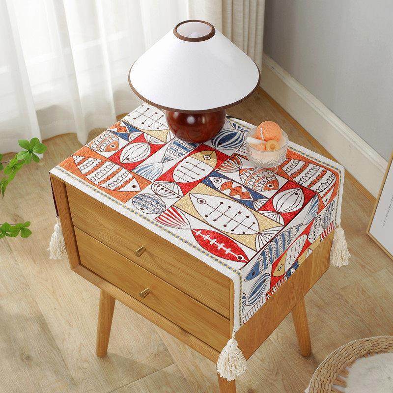 轻奢覆古小桌旗年年有鱼柜旗微波炉盖布斗柜盖巾小茶几盖布防尘布,居家布艺,万能盖巾,淘宝优惠券,粉丝福利购,淘宝优惠卷