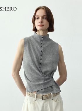 LE.SHERO【李一桐同款】淡人秋冬叠穿针织开衫马甲背心夏无袖上衣
