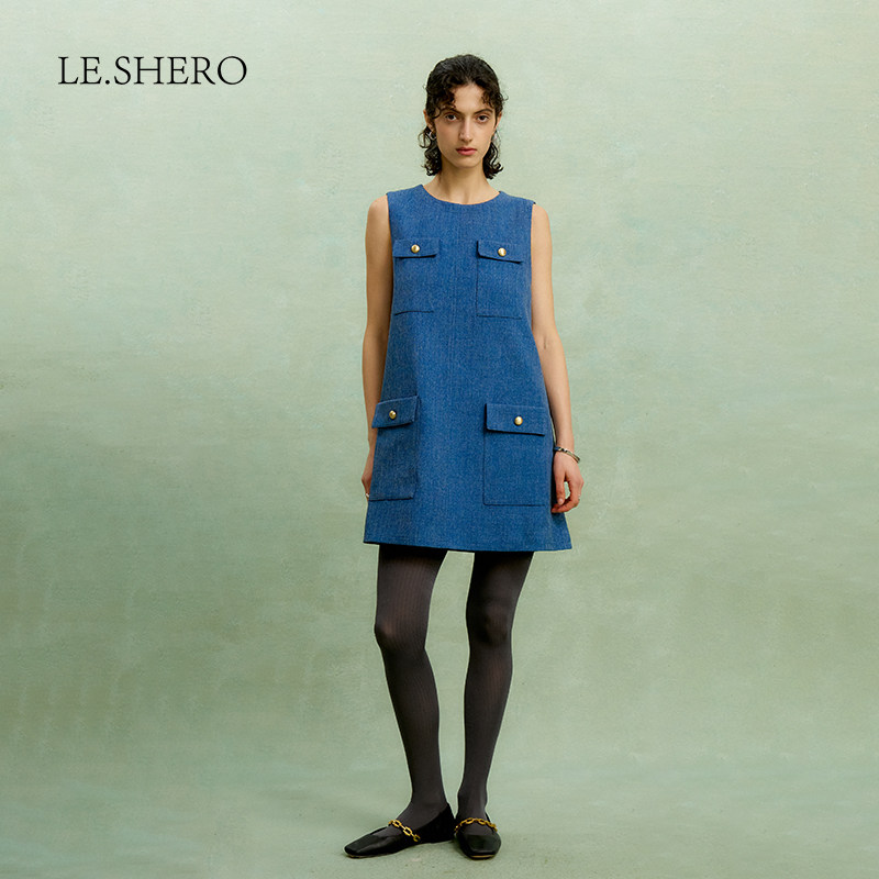 LESHERO通勤短款连衣裙气质简约