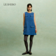 口袋直筒百搭通勤短款 LE.SHERO气质简约无袖 连衣裙女春夏新款 裙子