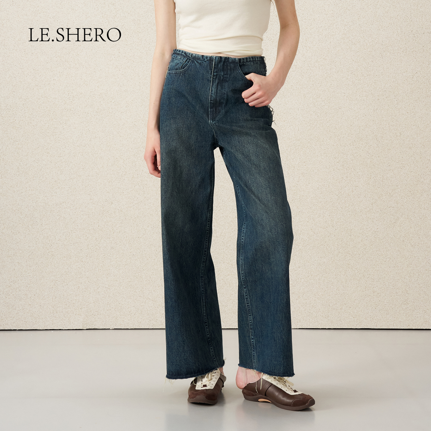 休闲百搭纯棉直筒牛仔裤