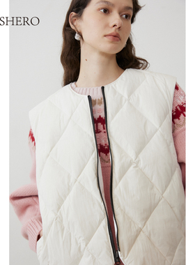 LE.SHERO短款立领无袖马甲羽绒87C886017
