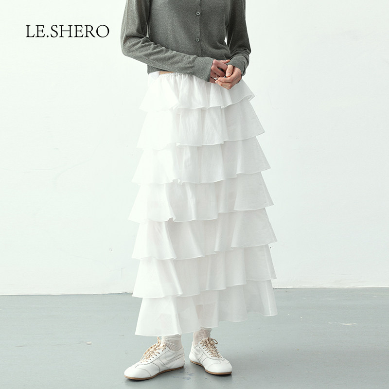 优雅气质白色半身裙女夏2025新款