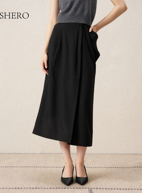 LE.SHERO原创设计时尚解构小众设计垂感中长款半身裙设计感直筒裙