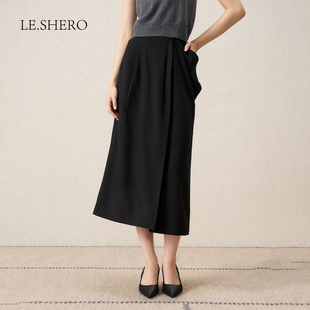 LE.SHERO原创设计时尚 半身裙设计感直筒裙 解构小众设计垂感中长款