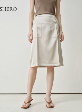 LE.SHERO【胶囊系列】简约百搭显瘦光面醋酸高级感气质短款半身裙