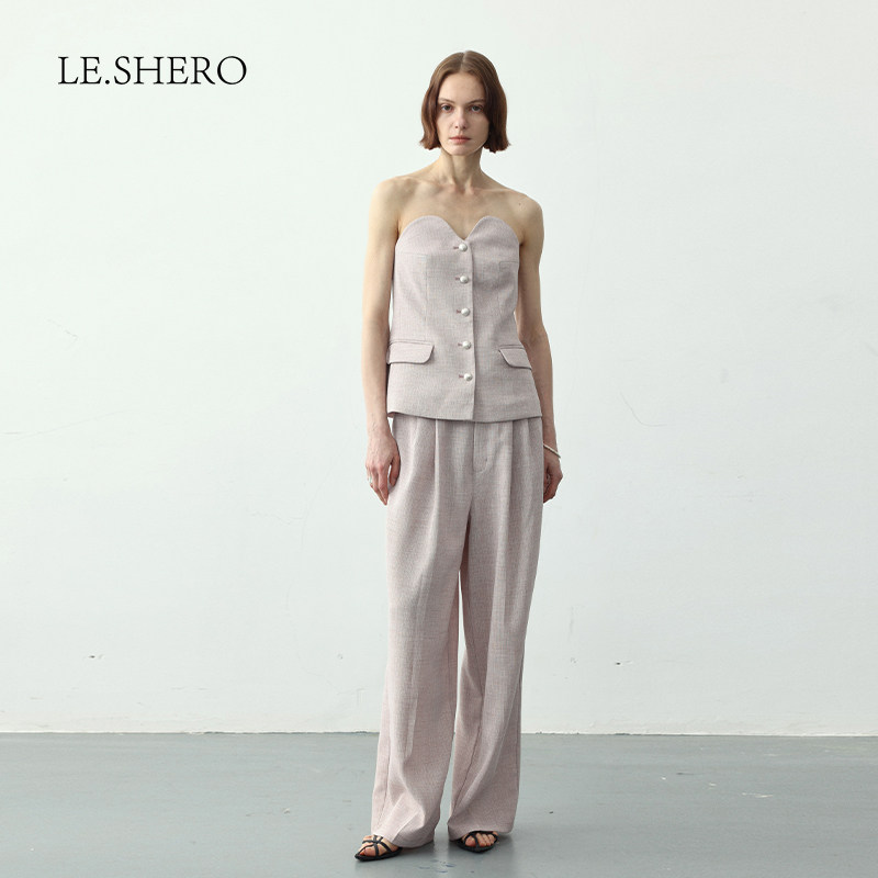 LE.SHERO立体裁剪气质修身裹胸设计感抹胸女夏上衣百搭长裤两件套,女装/女士精品,抹胸,淘宝优惠券,粉丝福利购,淘宝优惠卷