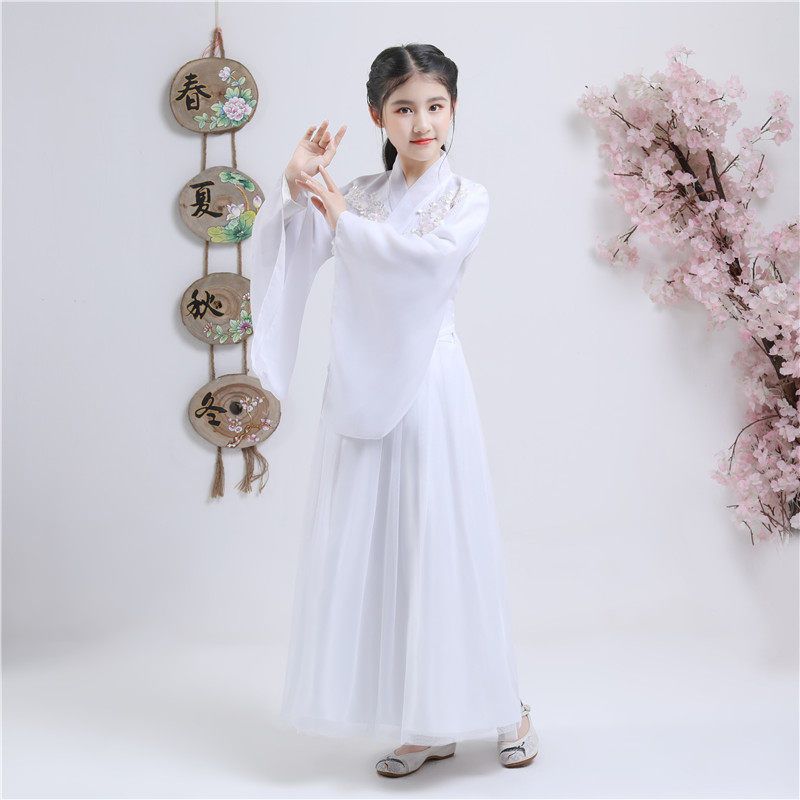 女童汉服b超仙儿童古装仙女服古代服装古筝演出服中国风轻纱飘逸