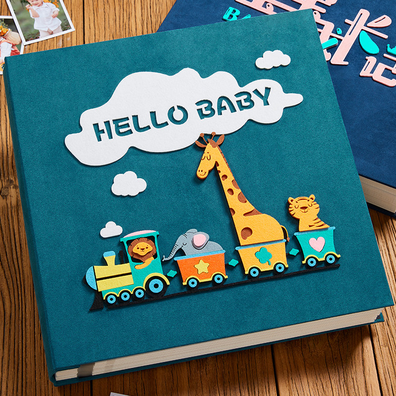 相册本大容量家庭diyr宝宝成长记录册手工自粘式儿童定制影集纪念