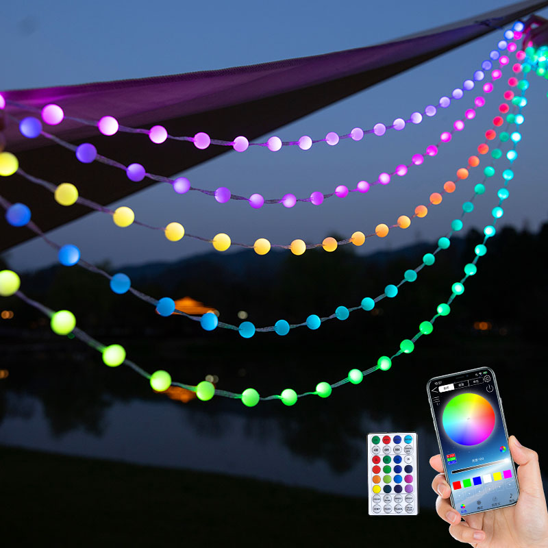 户外露营氛围灯帐篷装饰灯带LExD声控串串灯RGB彩灯闪灯串灯满天