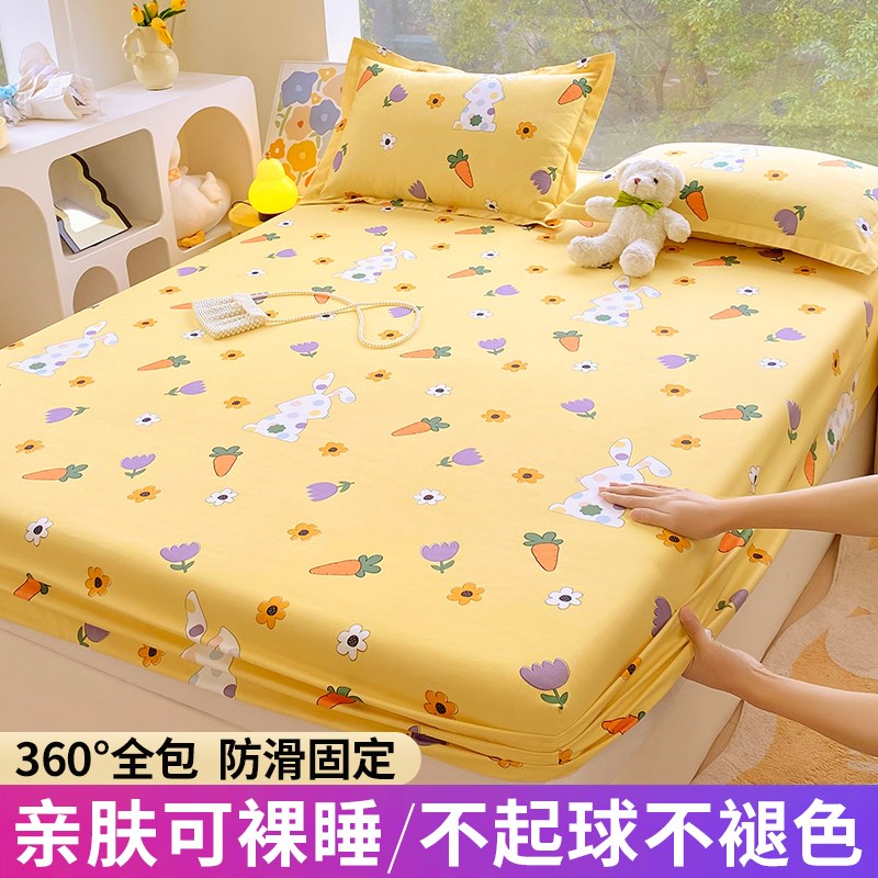 床笠单件防滑防尘床罩卡通磨毛床单秋冬季全包P席梦思保护罩床垫