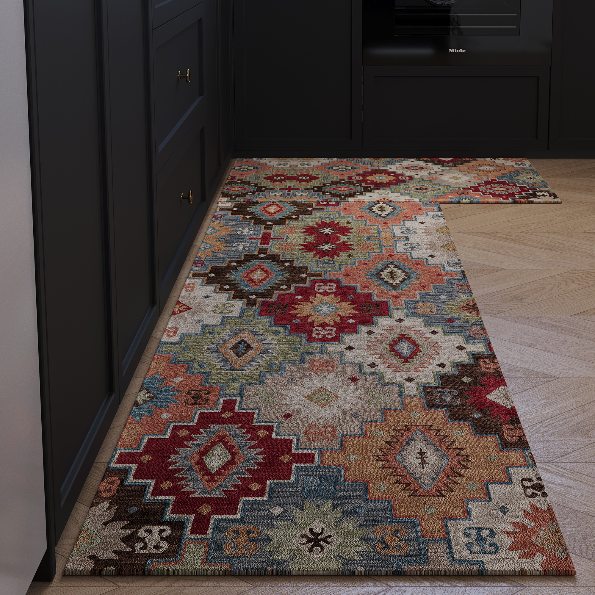 欧式定制厨房地垫k家用长条地毯吸油吸水耐脏防滑脚垫吸水垫进门